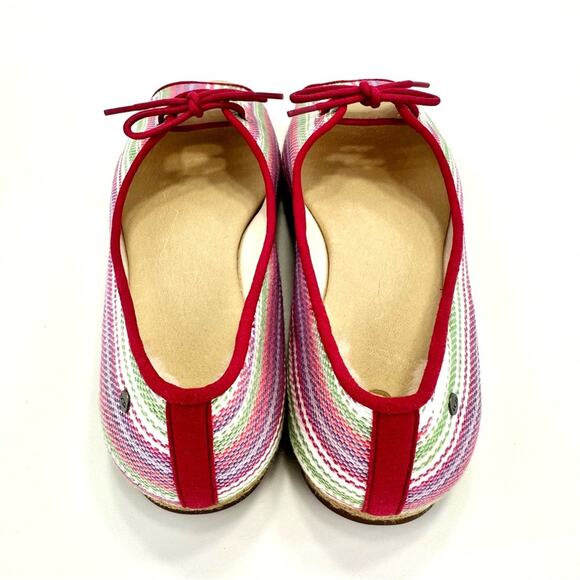 Ugg Marleigh Open Toe Flats Sz 9 Pink/Multi Serape/Canva Espadrille Platform New - Picture 12 of 16